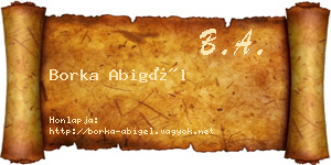 Borka Abigél névjegykártya